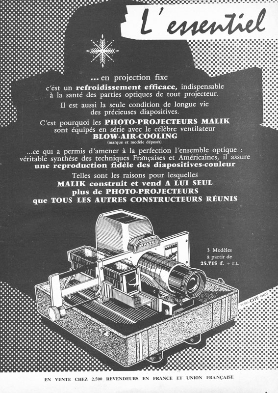 Projecteur diapositives ancien marque Malik 